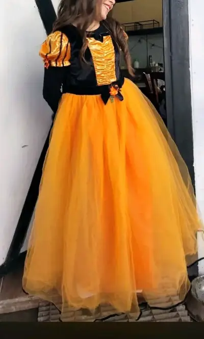 Disfraz de Halloween para niña color naranja y negro - miniatura 3