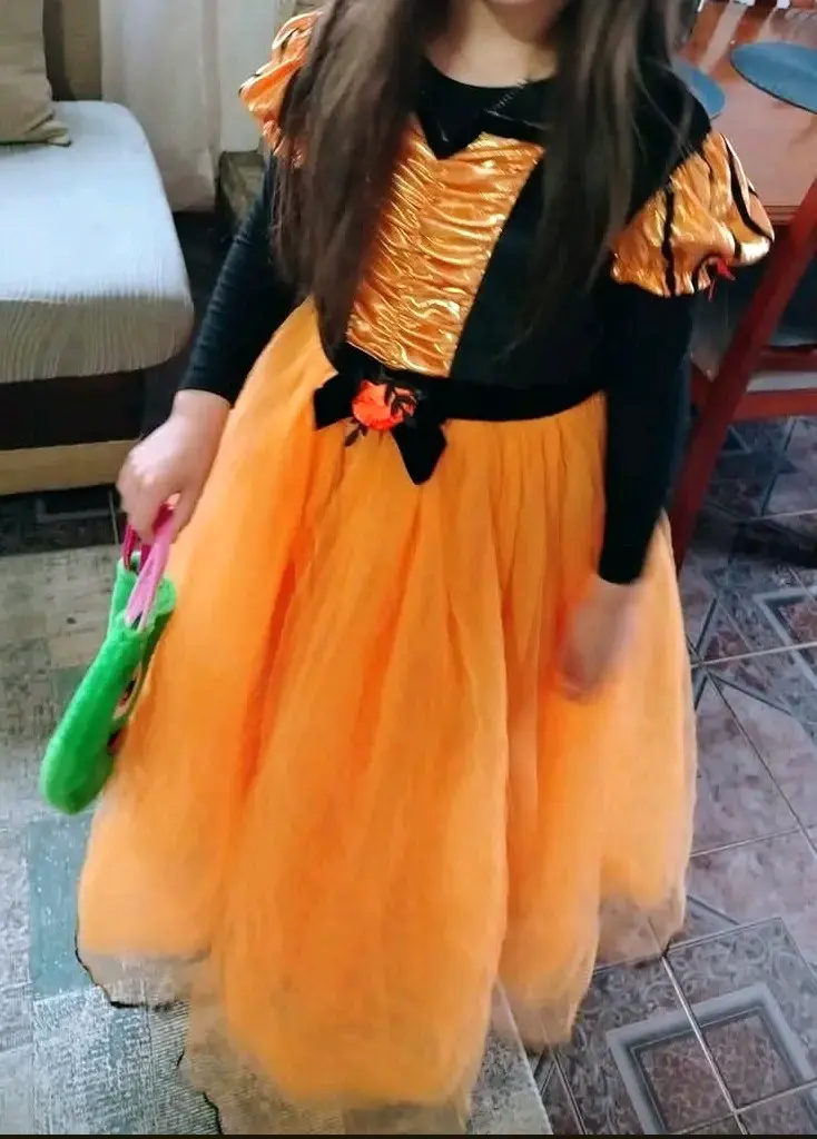 Disfraz de Halloween para niña color naranja y negro - 5