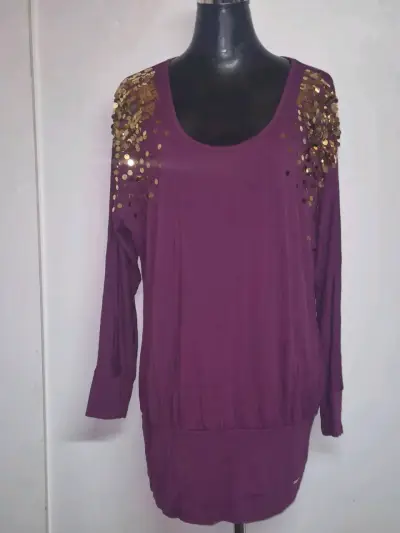 Vestido morado con lentejuelas Sarah Kern - miniatura 1