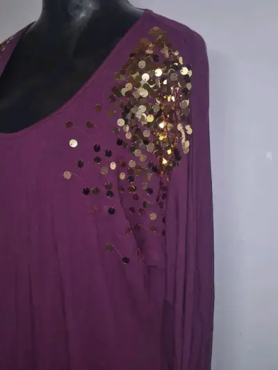 Vestido morado con lentejuelas Sarah Kern - miniatura 2