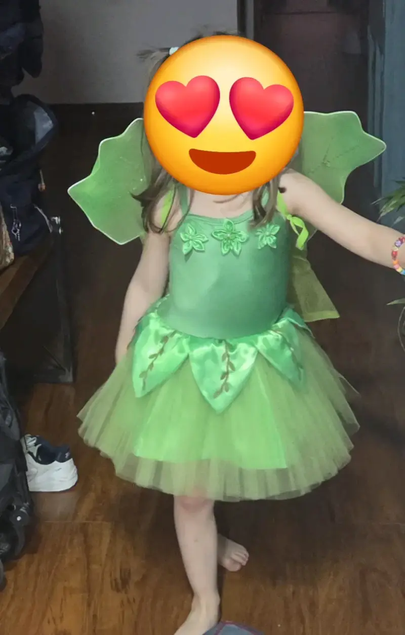 Disfraz de hada verde para niña con alas 3-4 años - 6