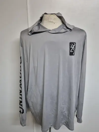 Polera manga larga gris Browning con capucha - miniatura 1