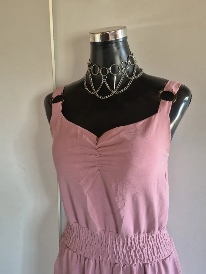 Enterito rosa sin mangas para mujer - 2