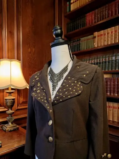 Chaqueta de Mujer Marrón con Estrellas y Tigre - miniatura 1