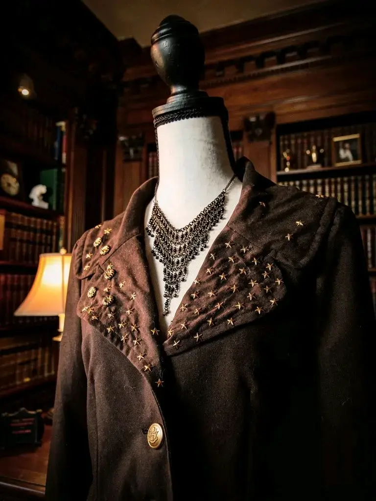 Chaqueta de Mujer Marrón con Estrellas y Tigre - 3