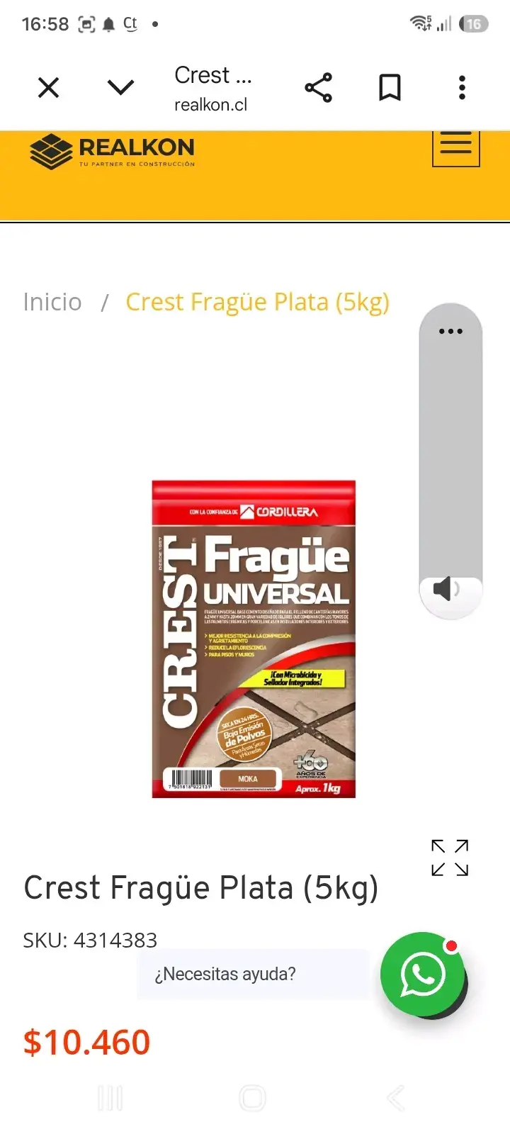 Frague Universal Crest Plata 5kg - 2