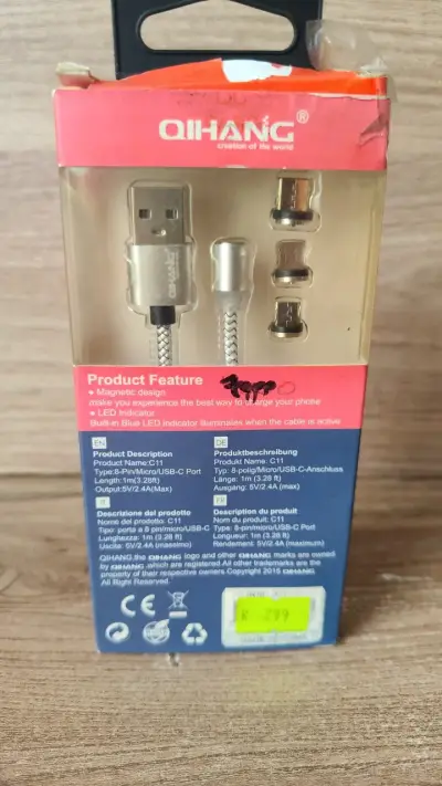 Cable de carga magnético 3 en 1 Qihang C11 - miniatura 1