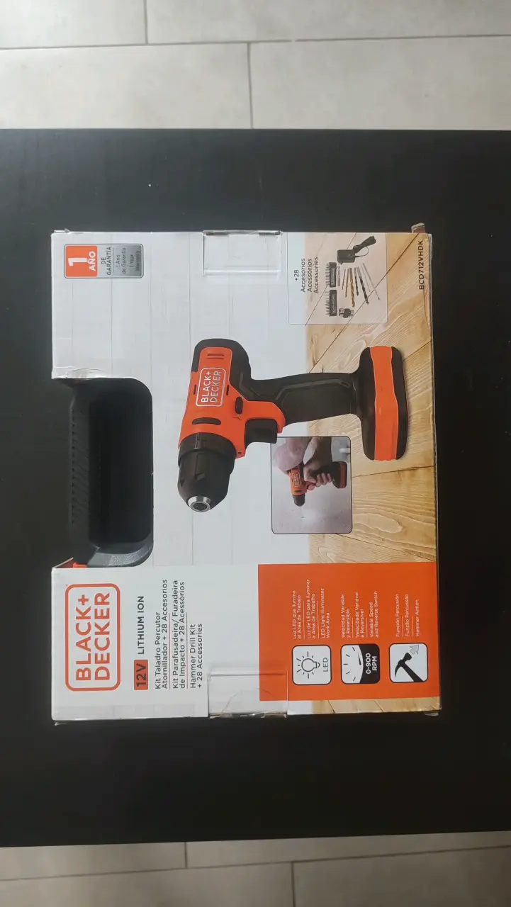Taladro Percutor Inalámbrico Black+Decker 12V NUEV - 1