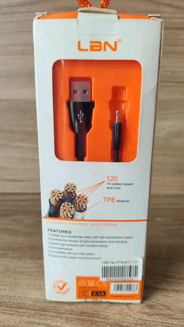 Cable USB LBN 1200mm carga rápida - 2