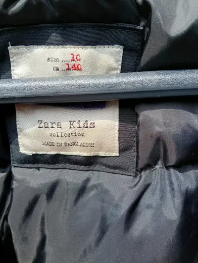 Parka negra para niños Zara Kids - miniatura 3