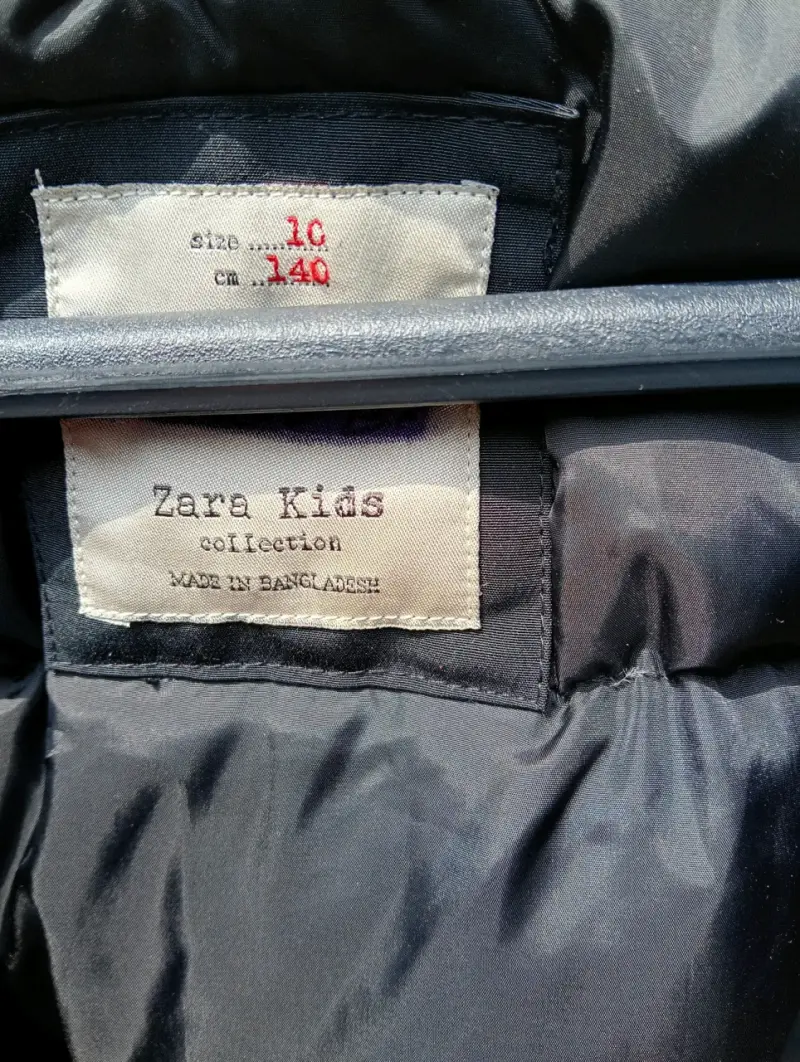 Parka negra para niños Zara Kids - 3