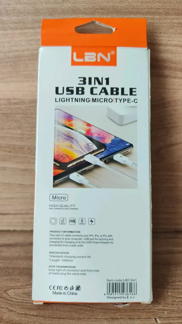 Cable USB 3 en 1 LBN para carga rápida - 2