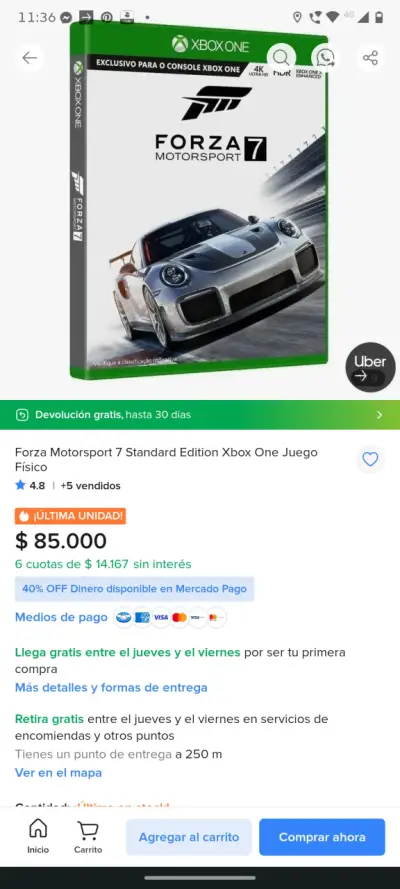 Forza Motorsport 7 para Xbox One en buen estado - miniatura 4