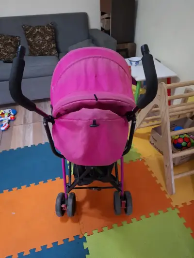 Coche de bebé rosa plegable Bebesit - miniatura 3