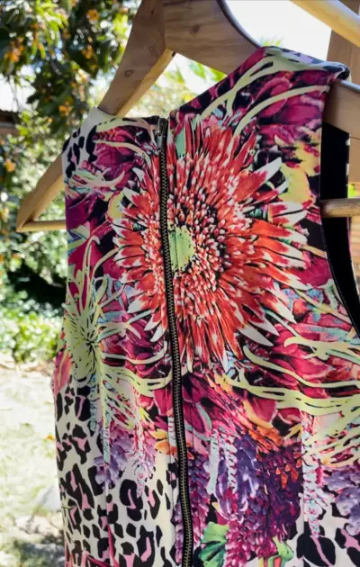 Vestido ajustado floral multicolor FBO Italy - miniatura 3