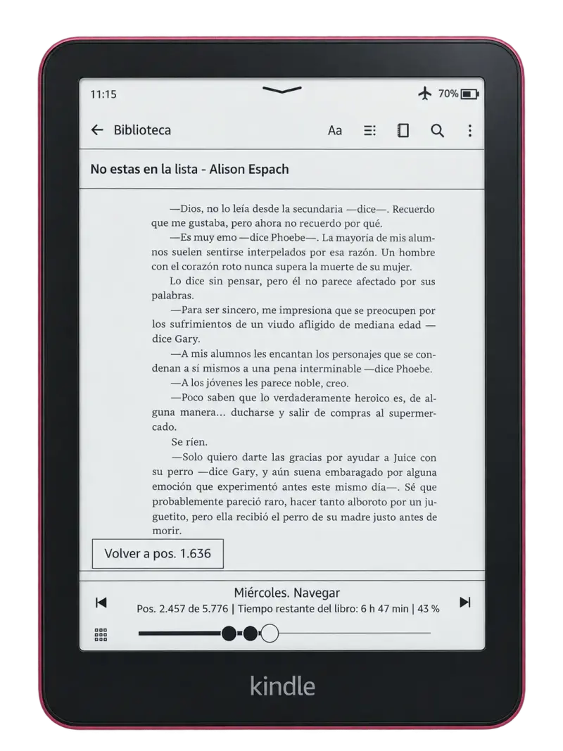 Kindle Paperwhite 12va Generación 7" 16GB WiFi Rosa - 1