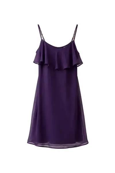 Vestido nuevo morado con tirantes brillantes - miniatura 1