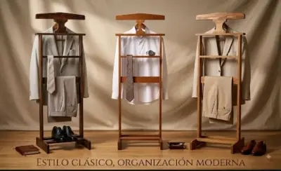 Perchero valet de madera estilo clásico - miniatura 1