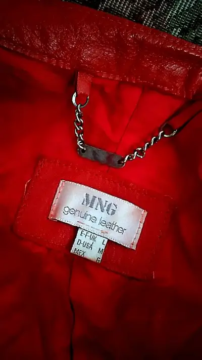 Chaqueta de cuero roja para mujer - miniatura 5