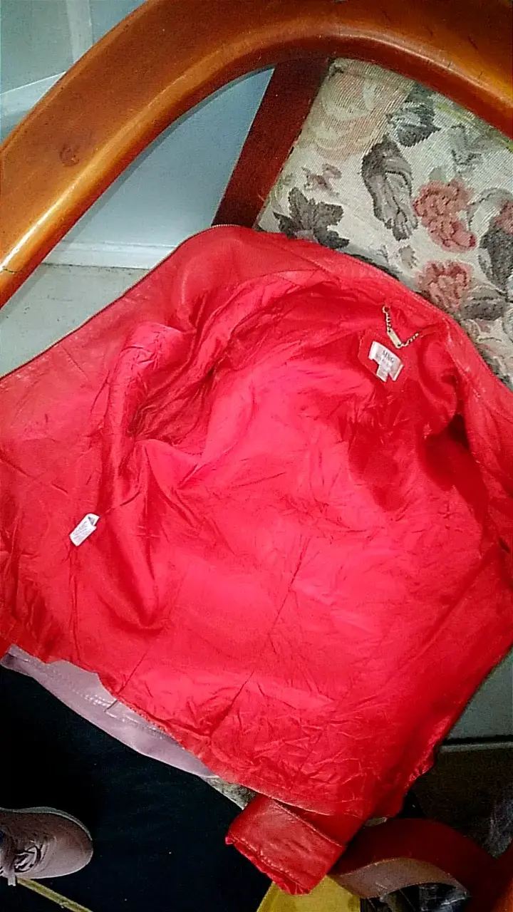 Chaqueta de cuero roja para mujer - 6