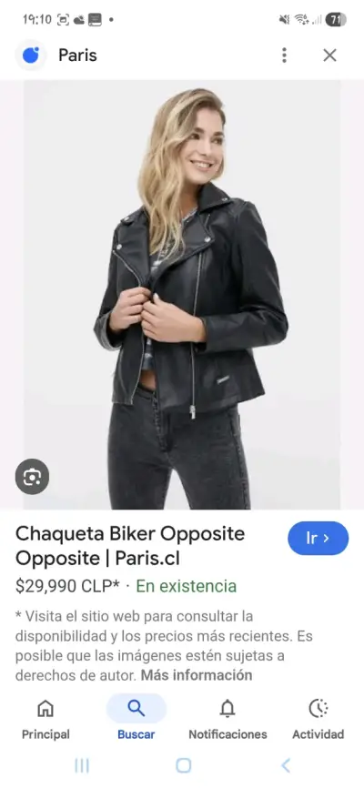 Chaqueta de cuero negra estilo biker Opposite - miniatura 1