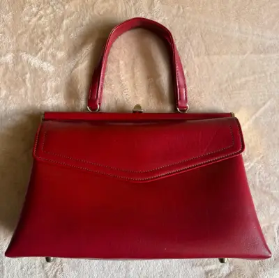 Cartera de mano roja elegante vintage - miniatura 1