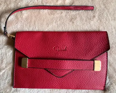 Cartera de cuero roja con correa ajustable - miniatura 5