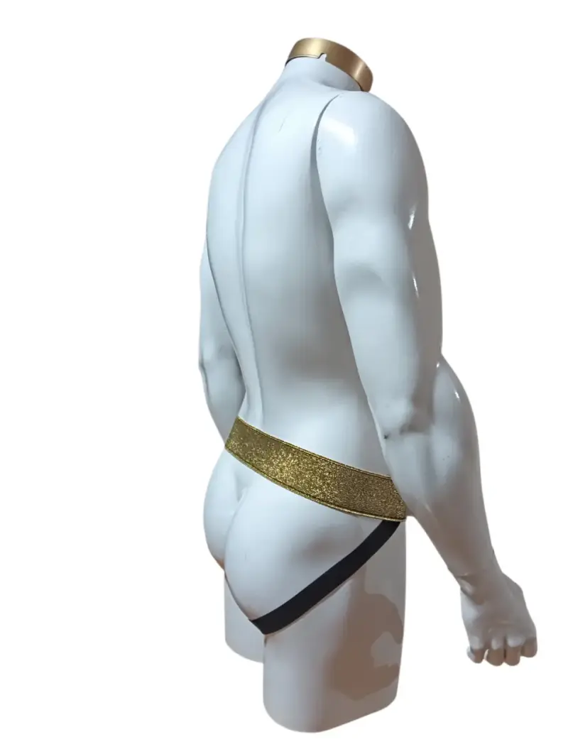 Suspensorio deportivo con diseño dorado y negro - 2