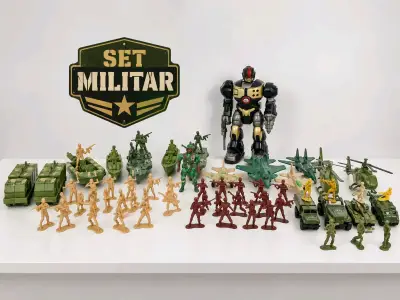 Set de juguetes militares con figuras y vehículos - miniatura 1