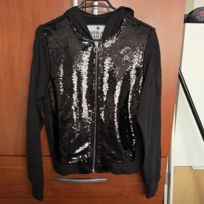 Polerón mujer con lentejuelas Everlast negro - miniatura 1