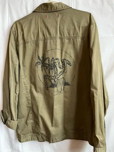 Chaqueta verde militar American Eagle con diseño tropical - miniatura 3