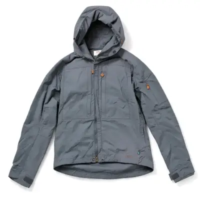 Chaqueta impermeable gris con capucha Fjällräven - miniatura 1