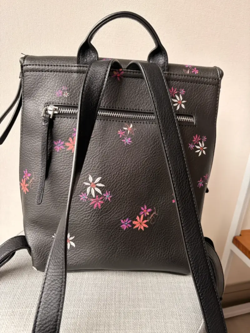 Mochila Desigual negra con flores - 2