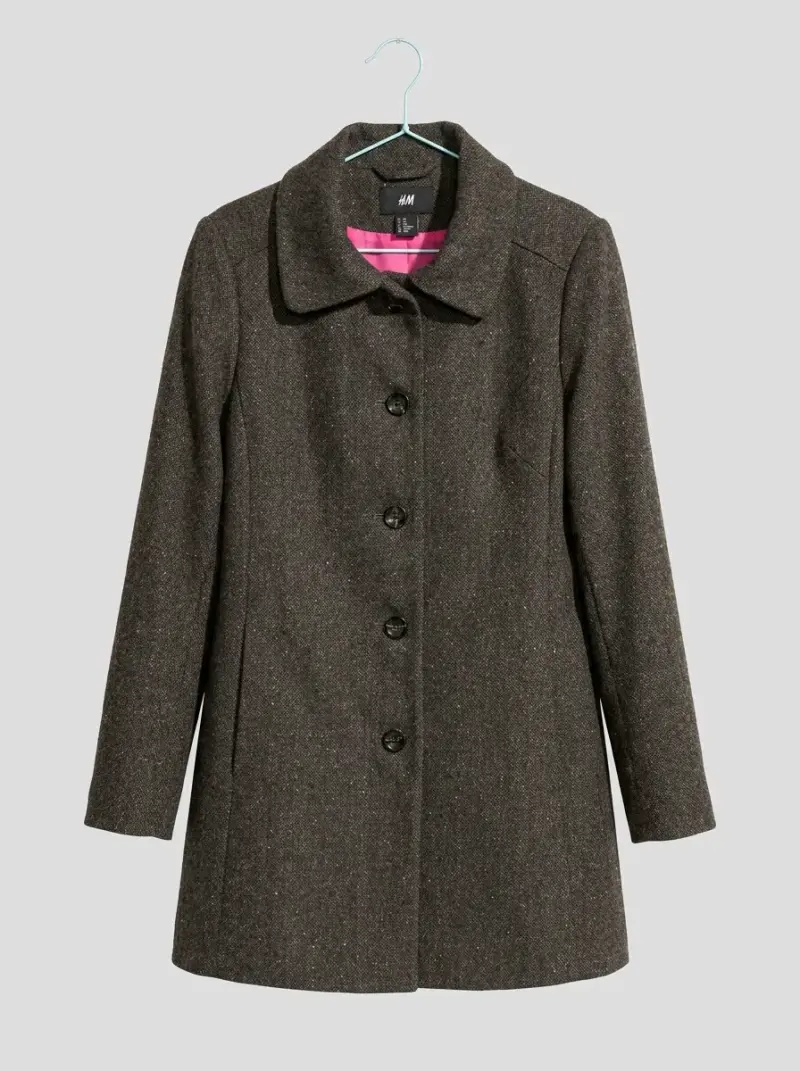 Abrigo de lana marrón H&M para mujer
