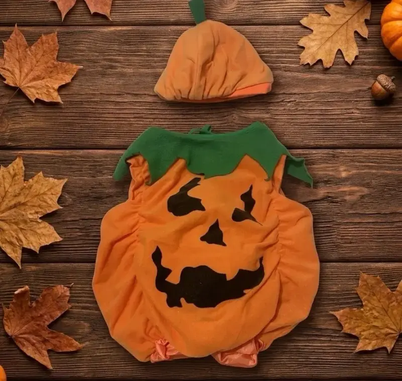 Disfraz de calabaza para bebé con gorro - 1
