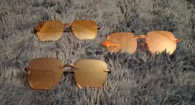 Gafas de sol estilo retro color naranja - miniatura 3