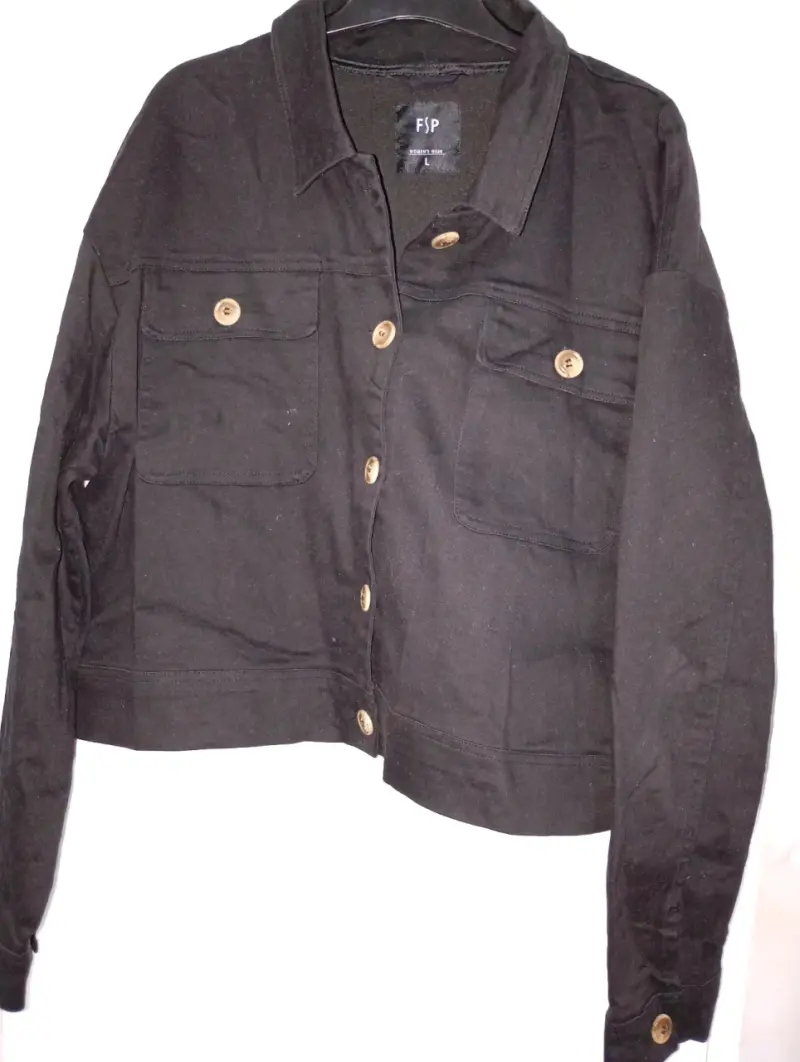 Chaqueta negra de mujer FSP con botones dorados - 2