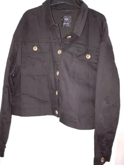 Chaqueta negra de mujer FSP con botones dorados - miniatura 2