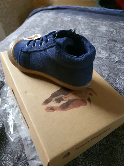 Zapatos de bebé azul Hush Puppies nuevos TALLA 22 - miniatura 4