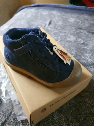 Zapatos de bebé azul Hush Puppies nuevos TALLA 22 - miniatura 5