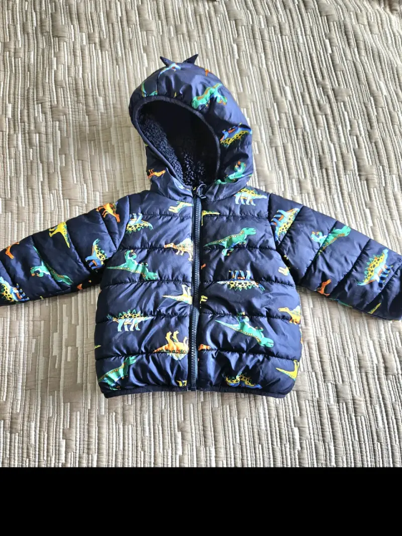 Parka de niño con capucha y estampado de dinosauri - 1