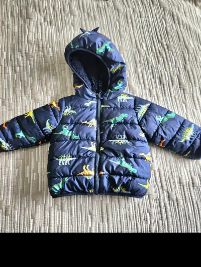 Parka de niño con capucha y estampado de dinosauri - miniatura 1