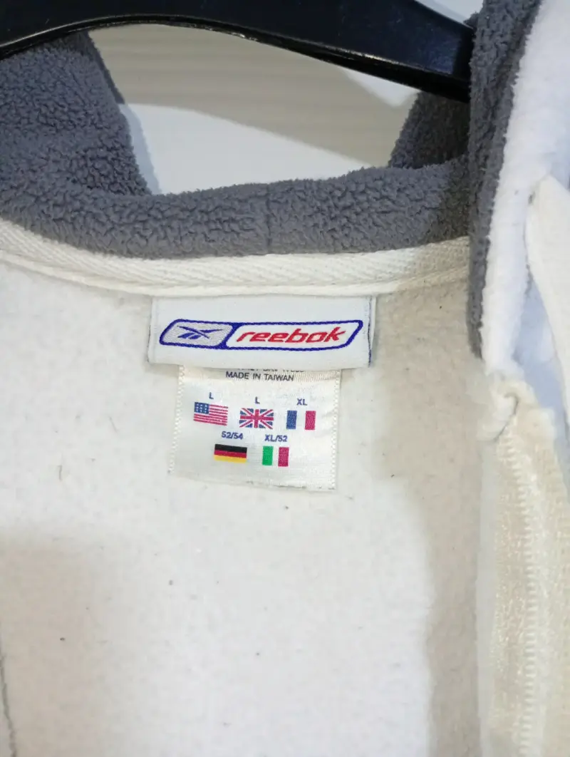 Polerón con capucha Reebok blanco y gris - 2