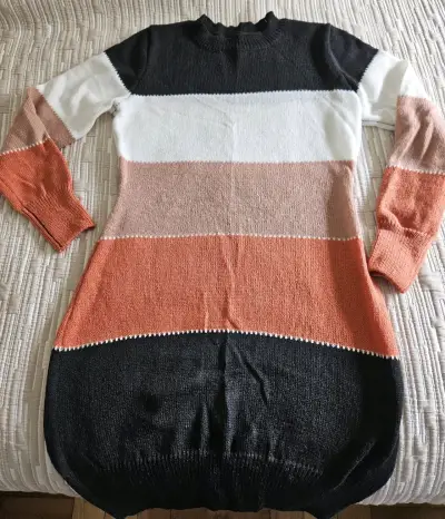 Vestido de punto Shein a rayas multicolor - miniatura 1