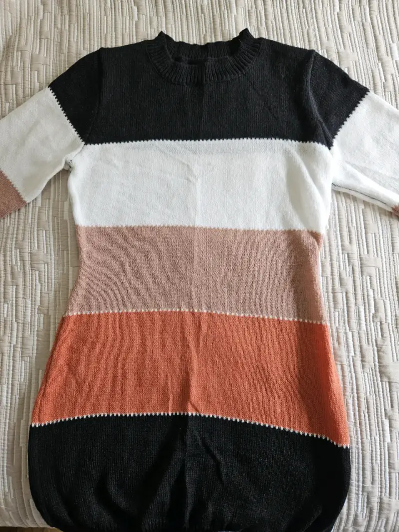 Vestido de punto Shein a rayas multicolor - 2