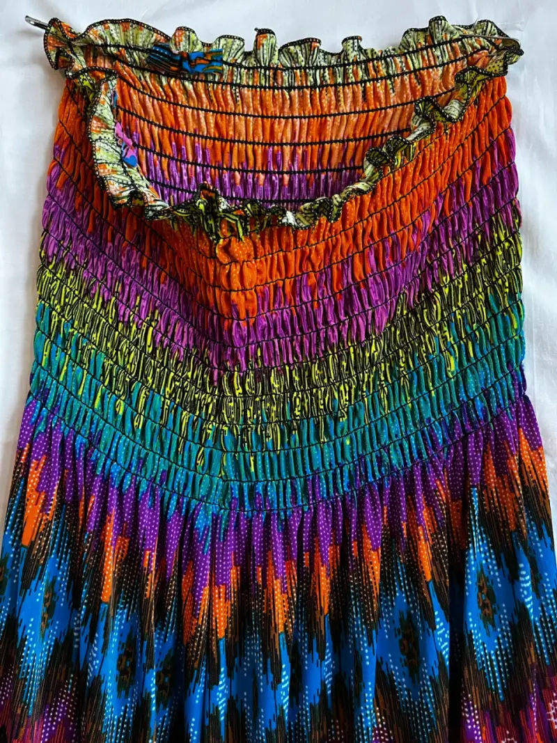 Vestido largo bohemio multicolor para mujer - 2