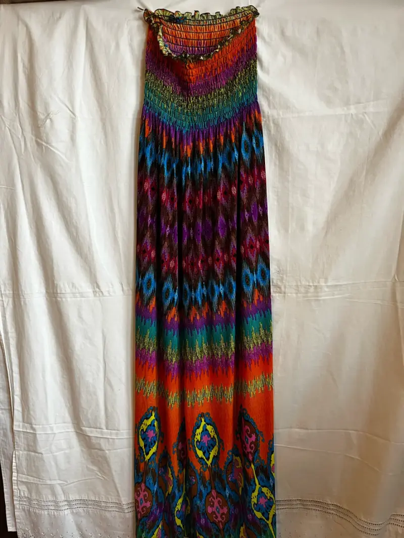 Vestido largo bohemio multicolor para mujer - 6