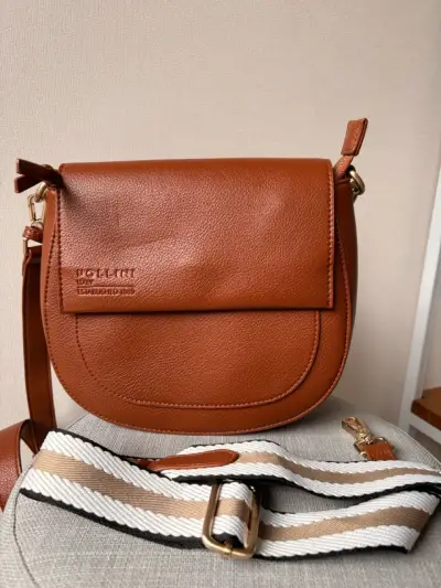 Cartera  marrón con correa ajustable - miniatura 1