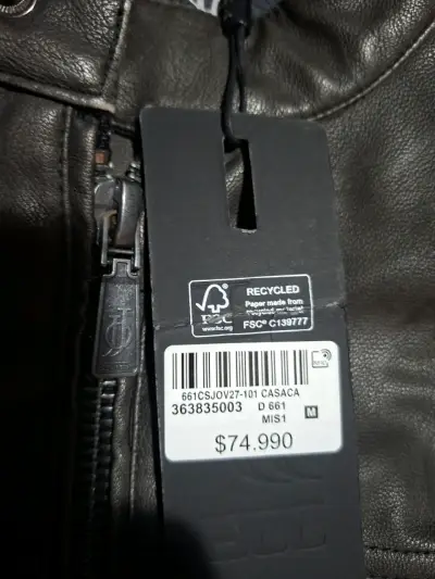 Chaqueta de cuero negra JJO para hombre - miniatura 2