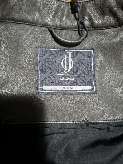 Chaqueta de cuero negra JJO para hombre - miniatura 3